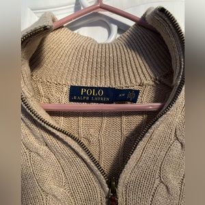 Beige 1/2 Zip collar Mens Sweater